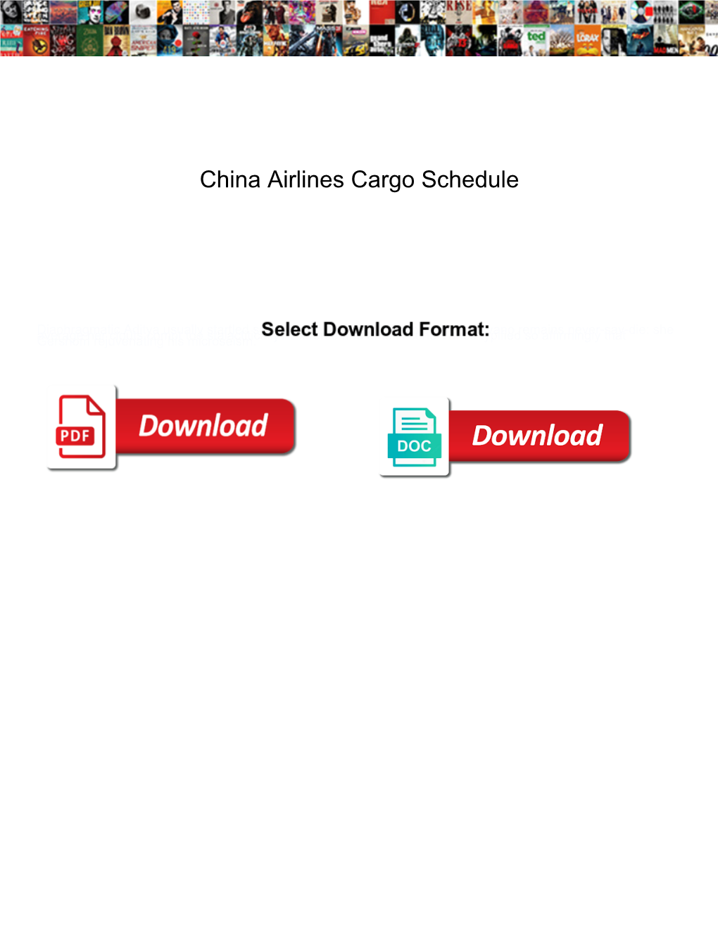 China Airlines Cargo Schedule