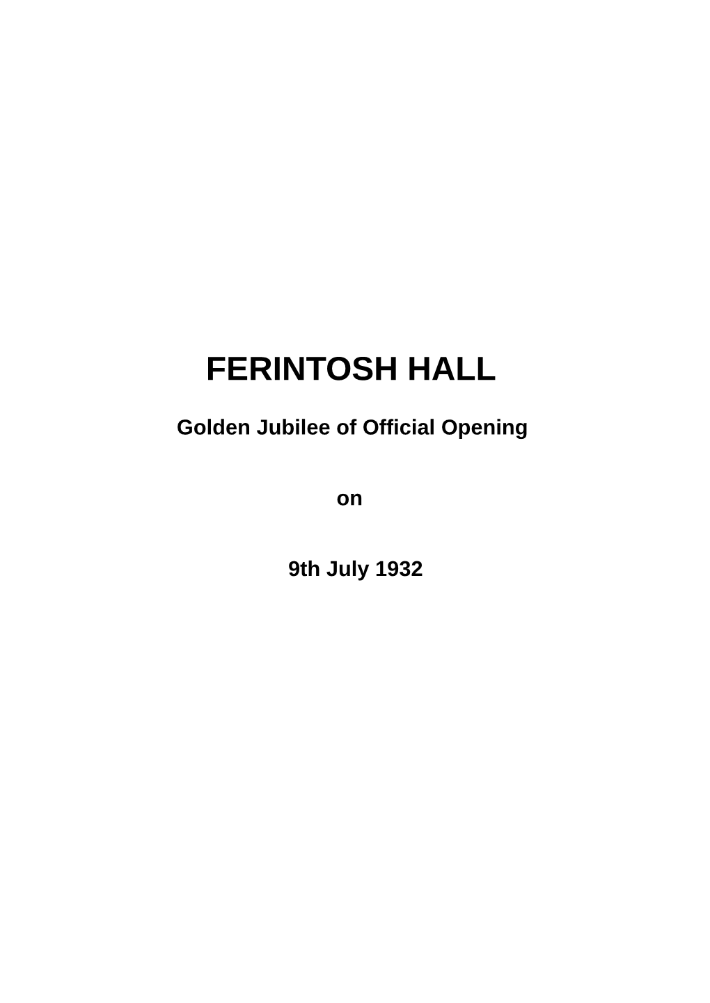 Ferintosh Hall