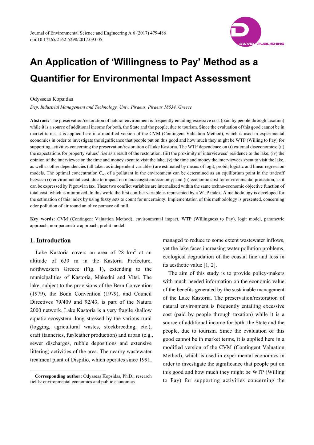 Method As a Quantifier for Environmental Impact Assessment