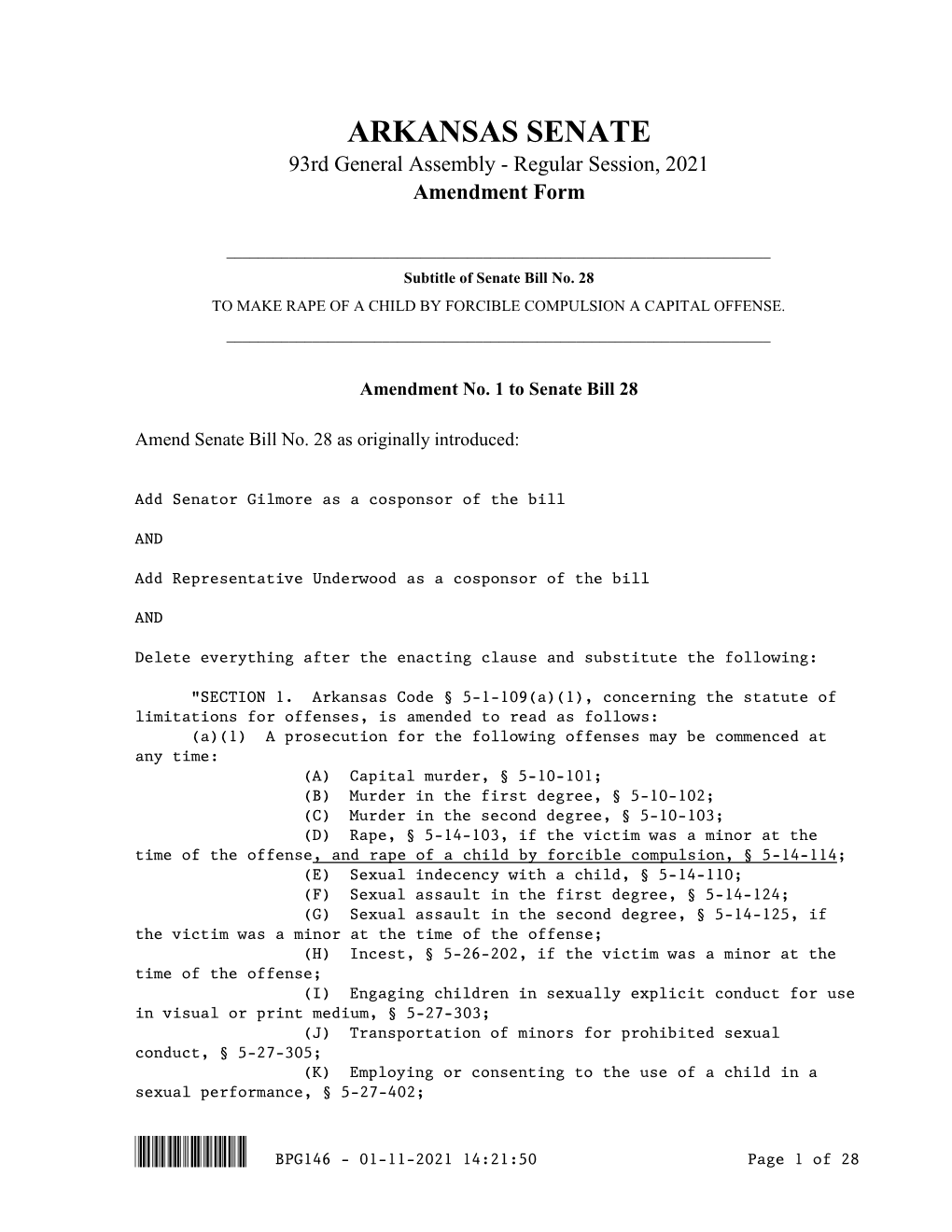 Amends Amend Senate Bill No. 28 As Originally Introduced