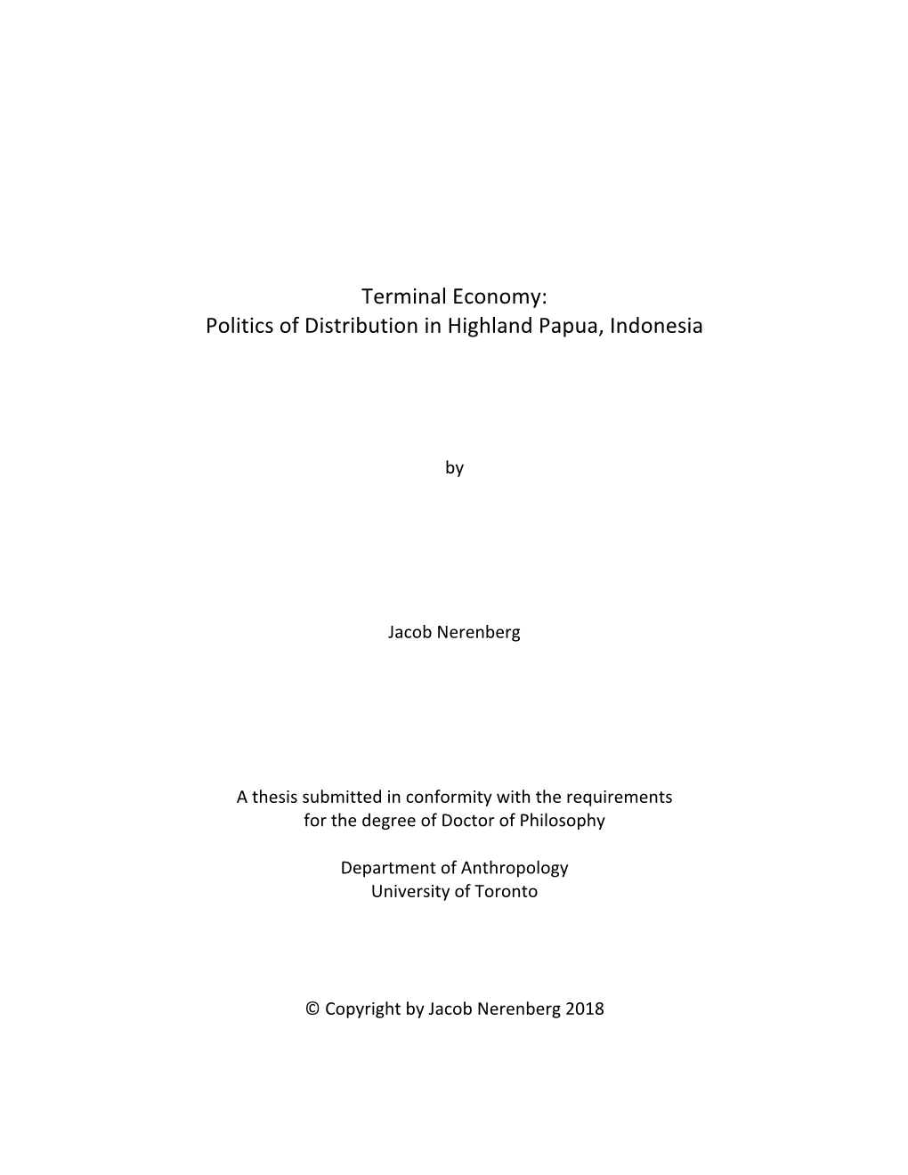 Politics of Distribution in Highland Papua, Indonesia