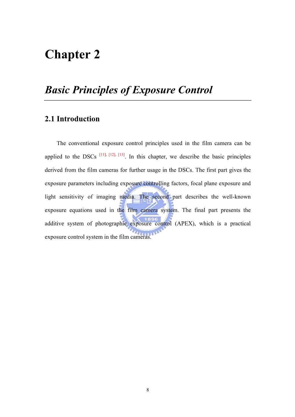 Principles of Camera Exposure Control