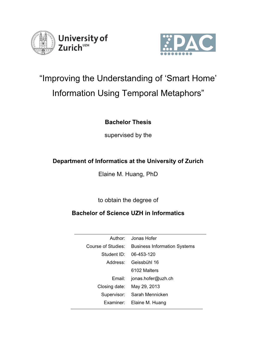 Improving the Understanding of 'Smart Home' Information