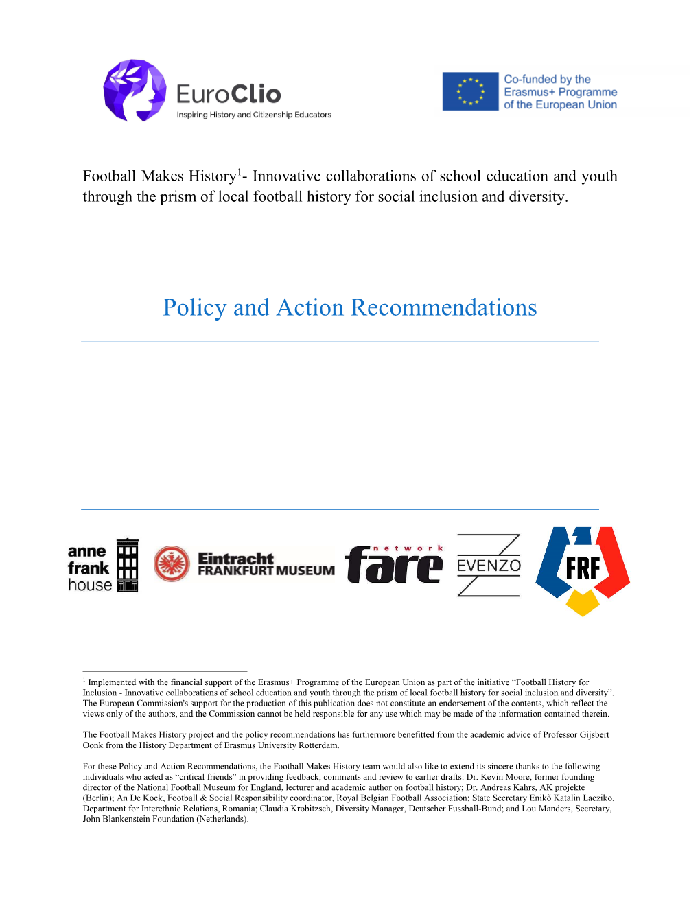 Policy and Action Recommendations