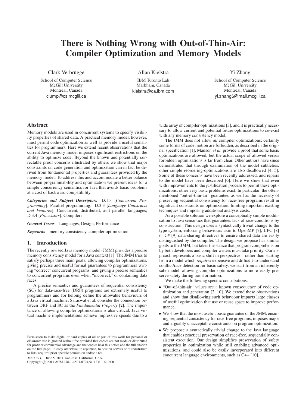 There Is Nothing Wrong with Out-Of-Thin-Air: Compiler Optimization and Memory Models