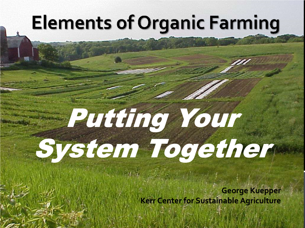 Elements of Organic Farming