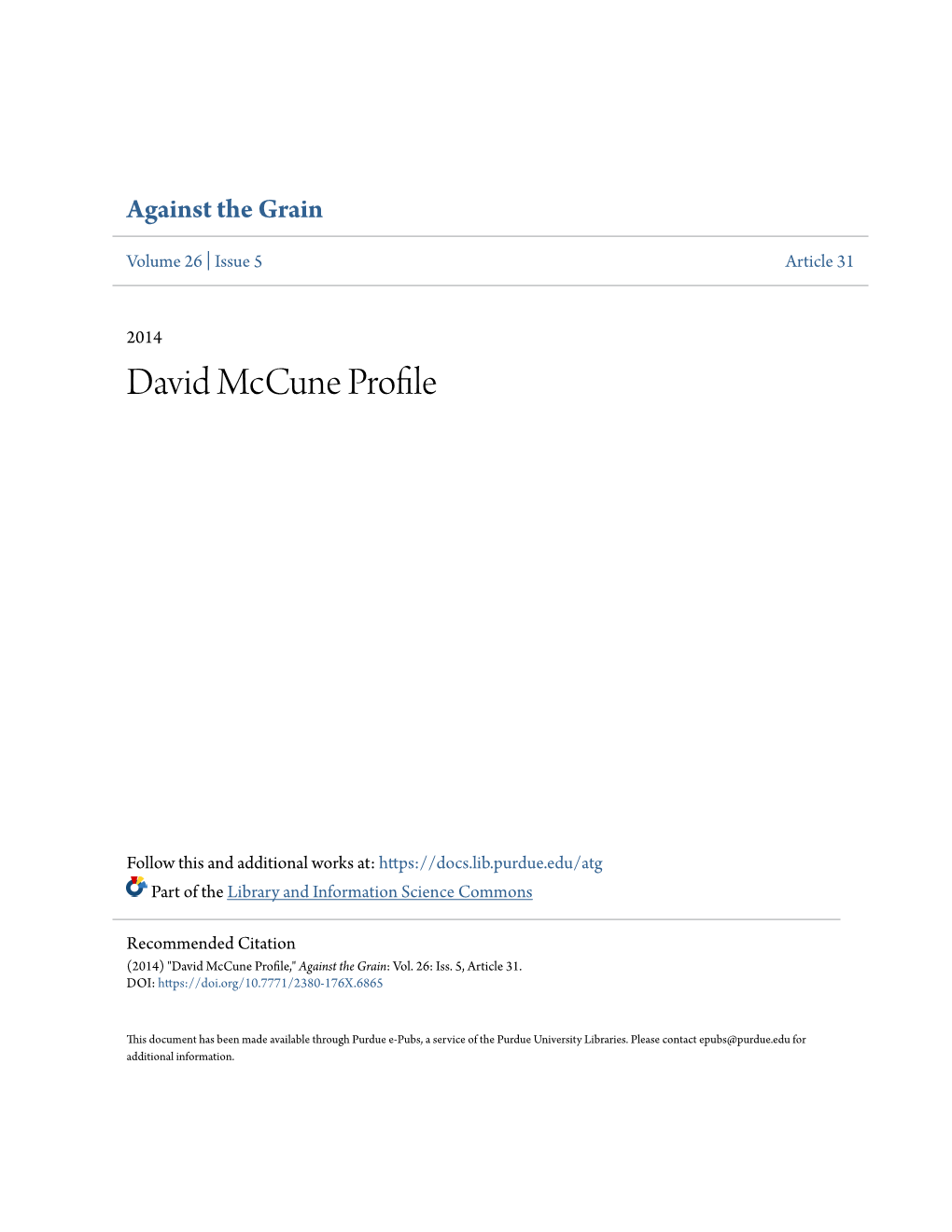 David Mccune Profile