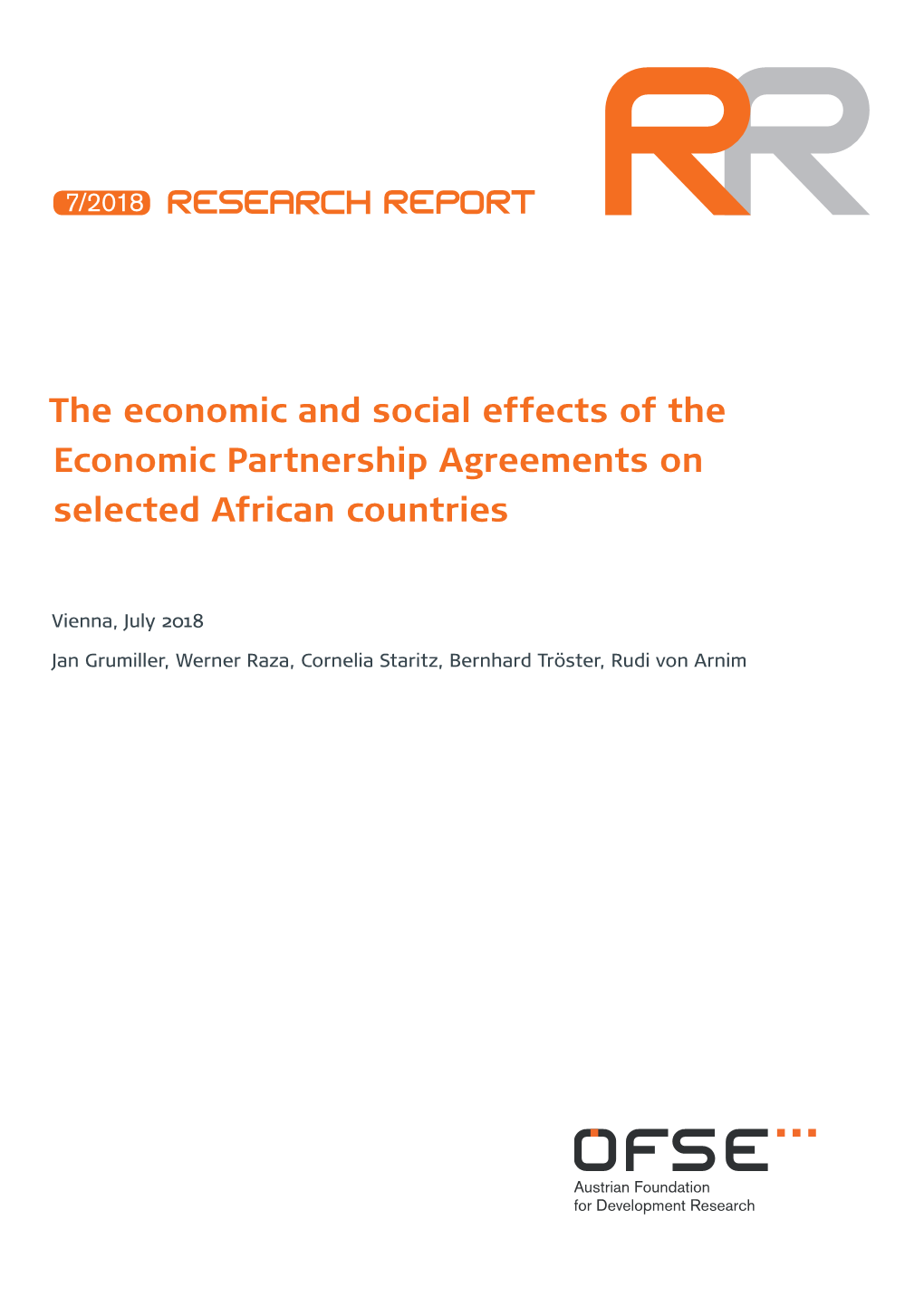 The Economic and Social Effects of the Economic Partnership Agreements on Selected African Countries