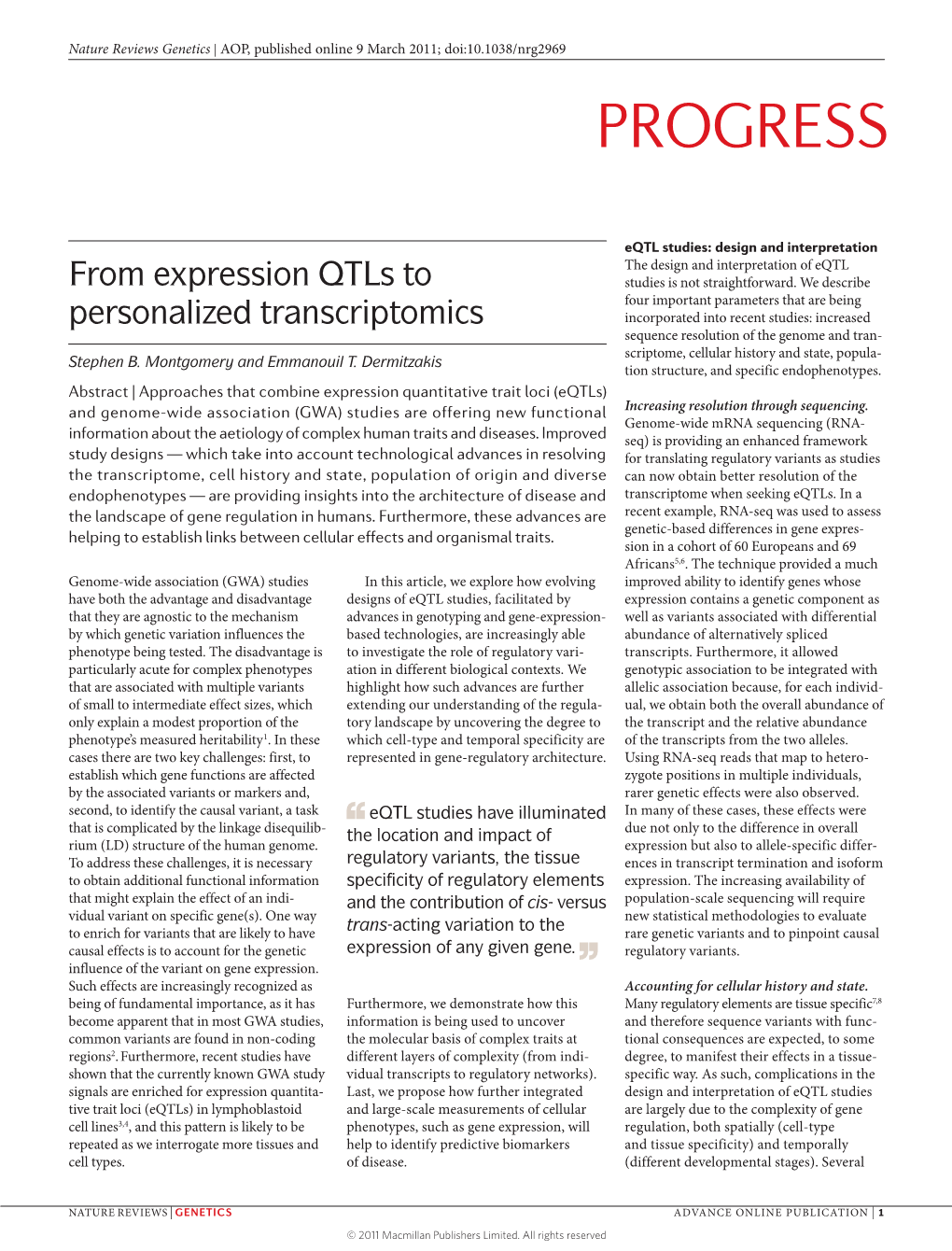 From Expression Qtls to Personalized Transcriptomics