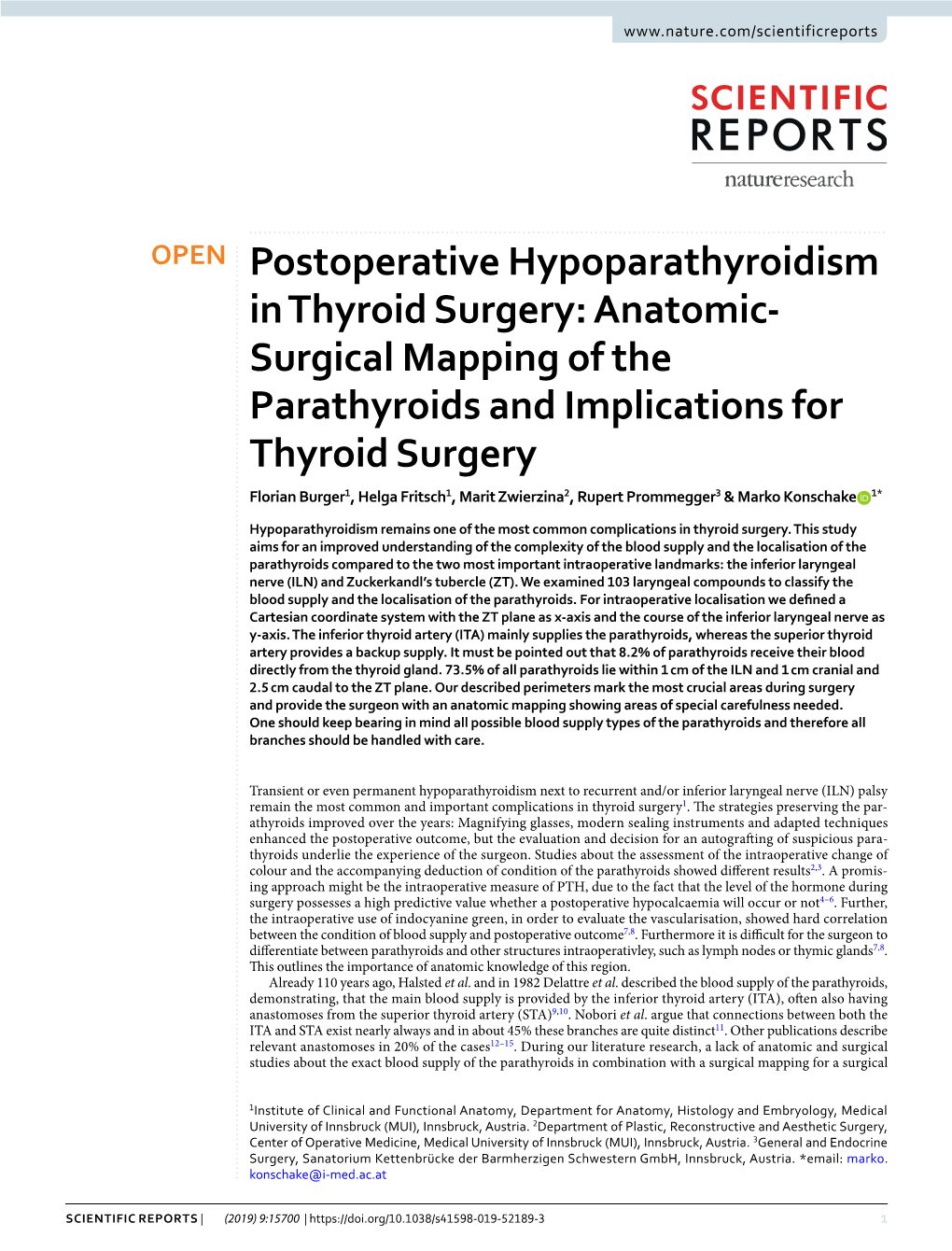 Postoperative Hypoparathyroidism in Thyroid Surgery