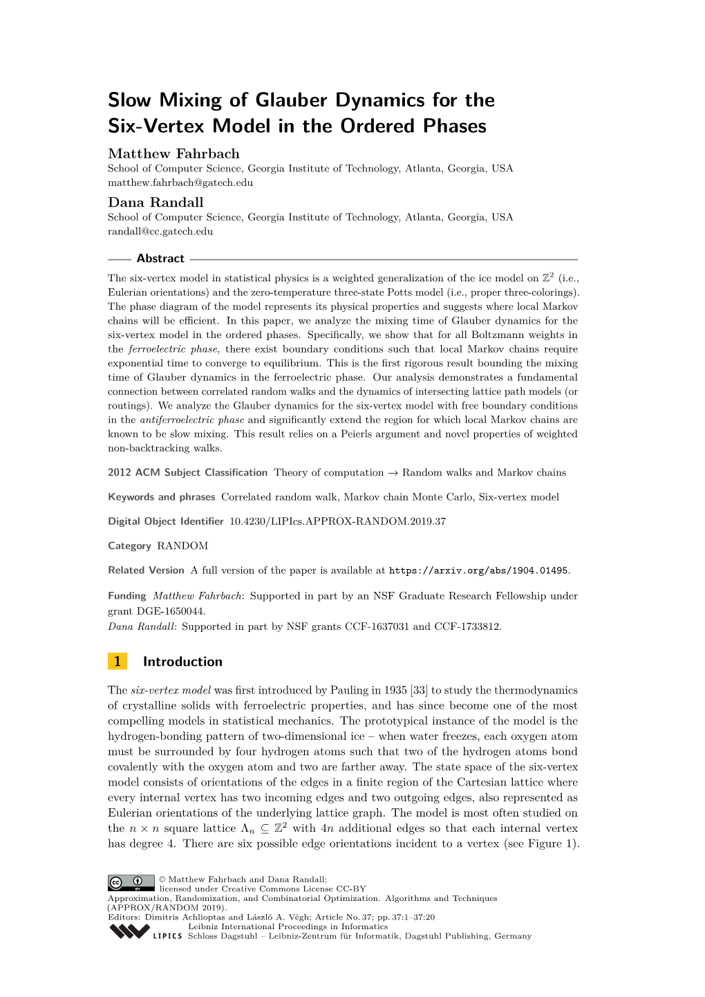 Slow Mixing of Glauber Dynamics for the Six-Vertex Model In