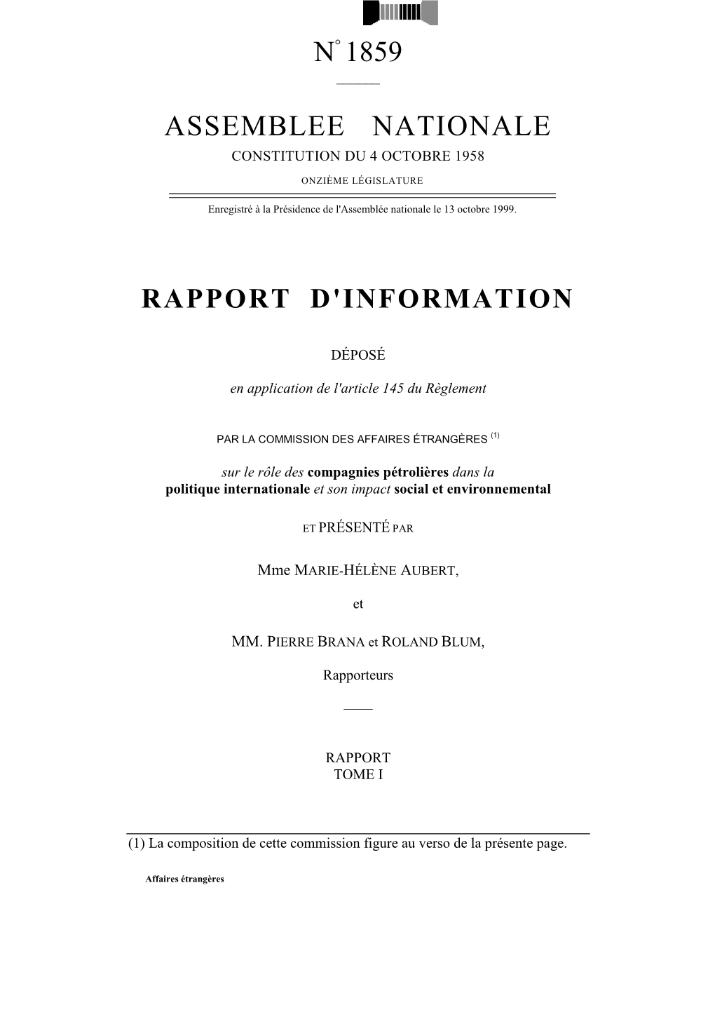 N° 1859 Assemblee Nationale