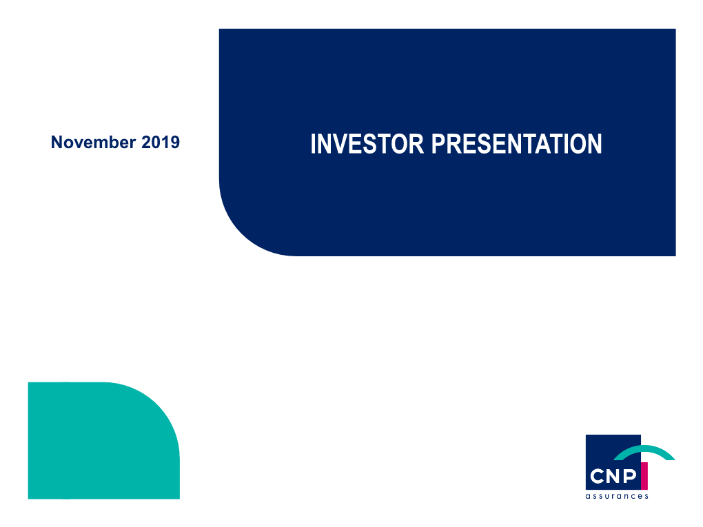 INVESTOR PRESENTATION Disclaimer