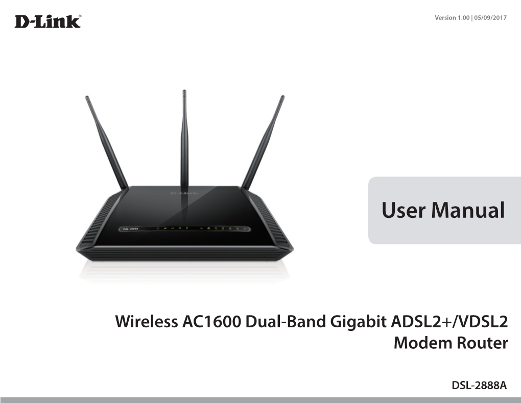 Wireless AC1600 Dual-Band Gigabit ADSL2+/VDSL2 Modem Router