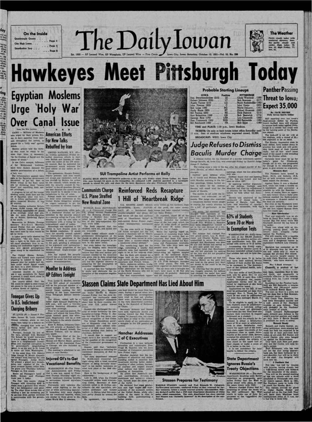 Daily Iowan (Iowa City, Iowa), 1951-10-13