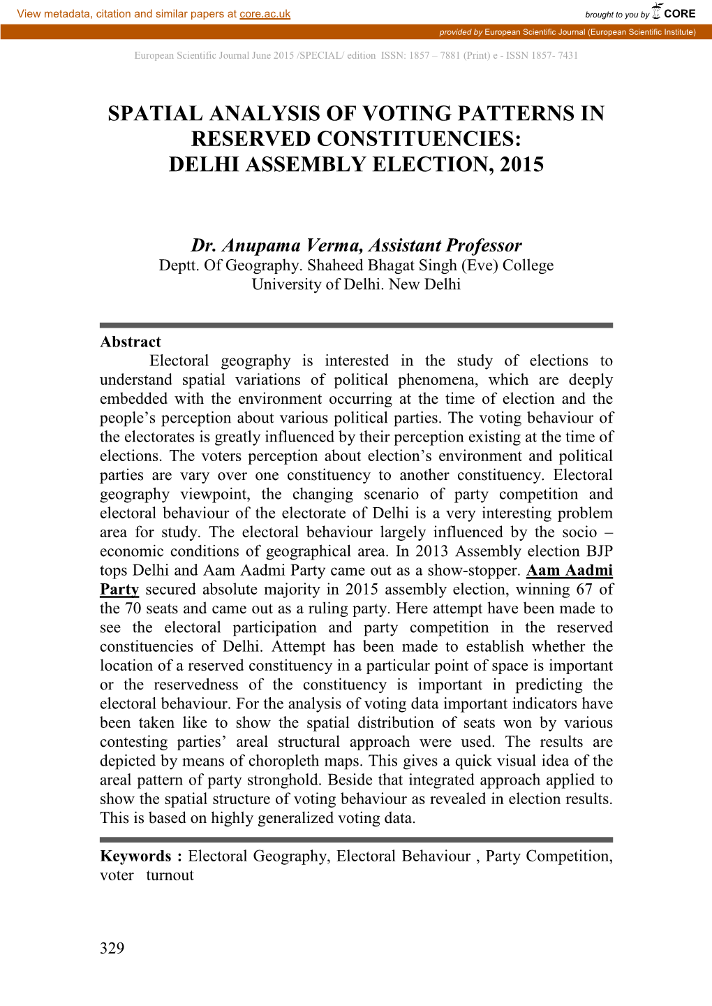 Delhi Assembly Election, 2015