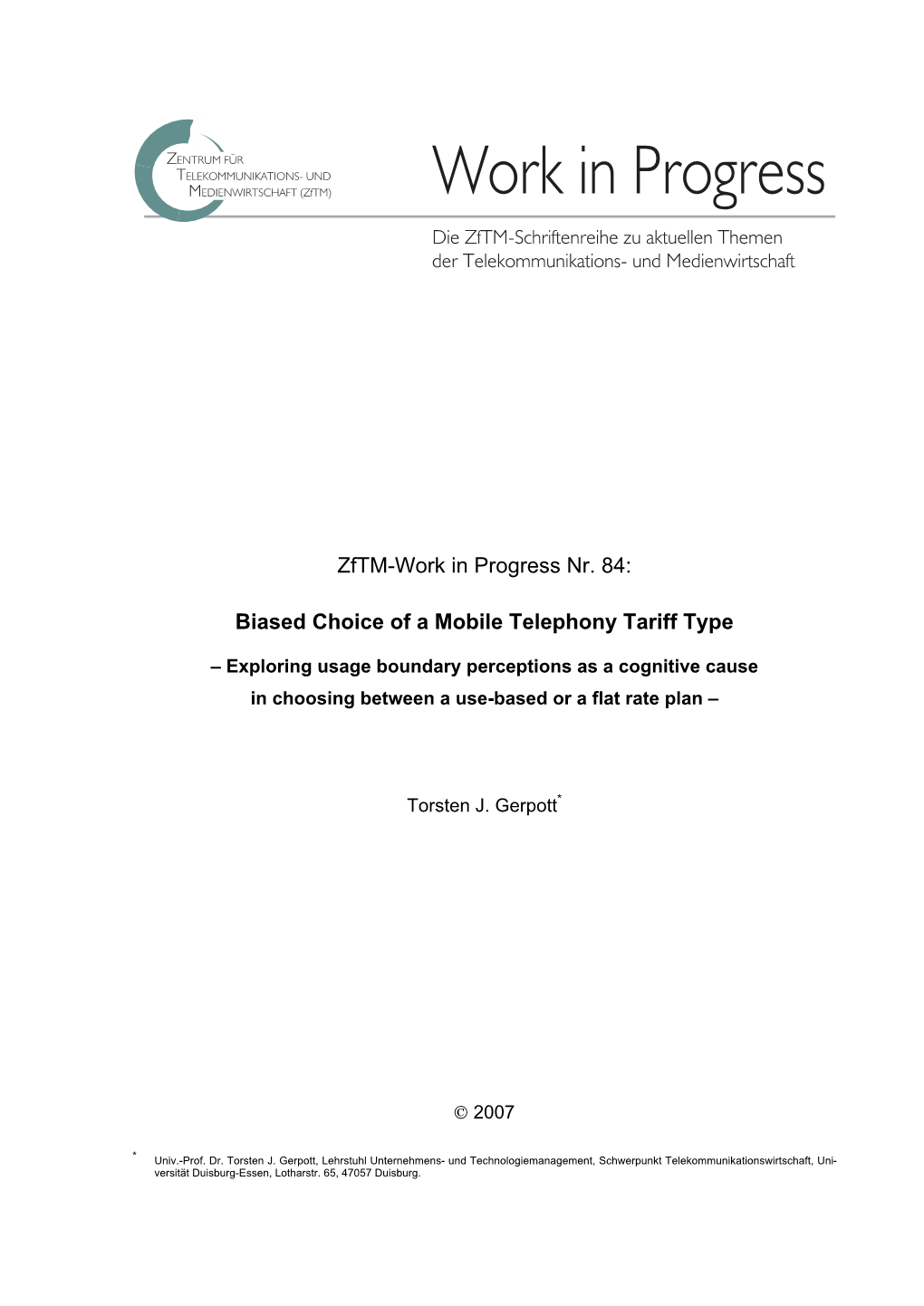 Biased Choice of a Mobile Telephony Tariff Type