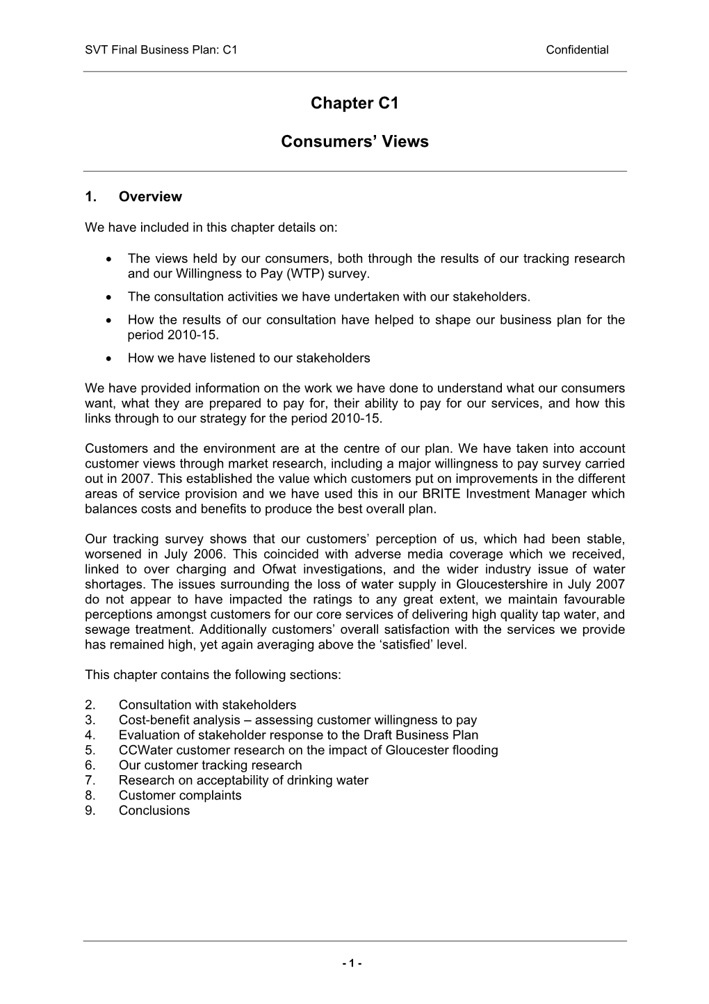 Chapter C1 Consumers' Views