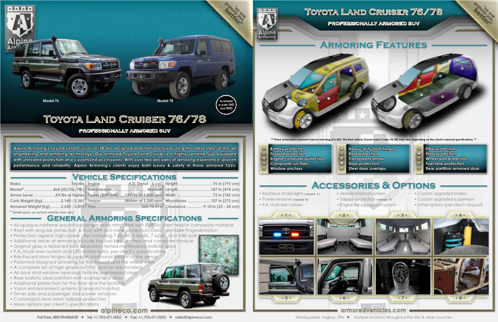 Toyota Land Cruiser 76/78 Professionally Armored Suv