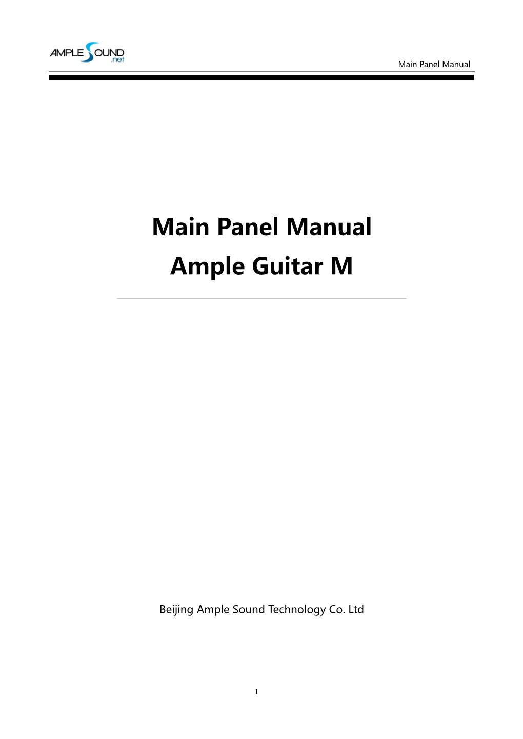 Main Panel Manual Ample Guitar M