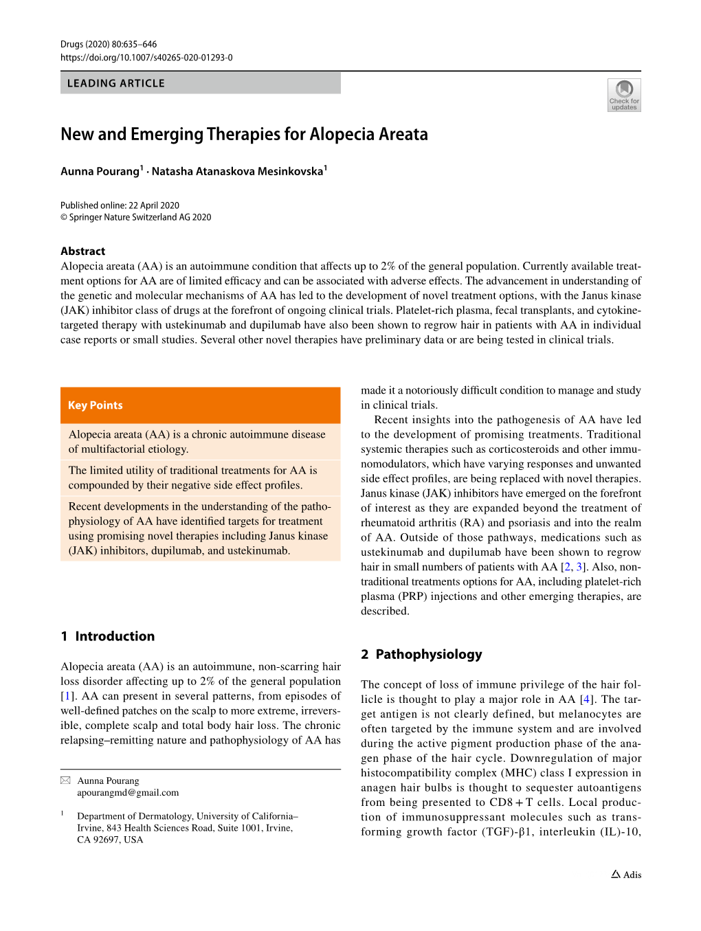 New and Emerging Therapies for Alopecia Areata