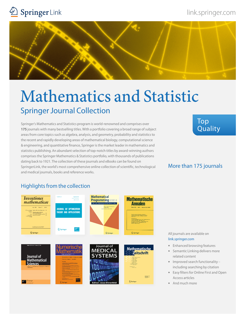 Mathematics and Statistic Springer Journal Collection