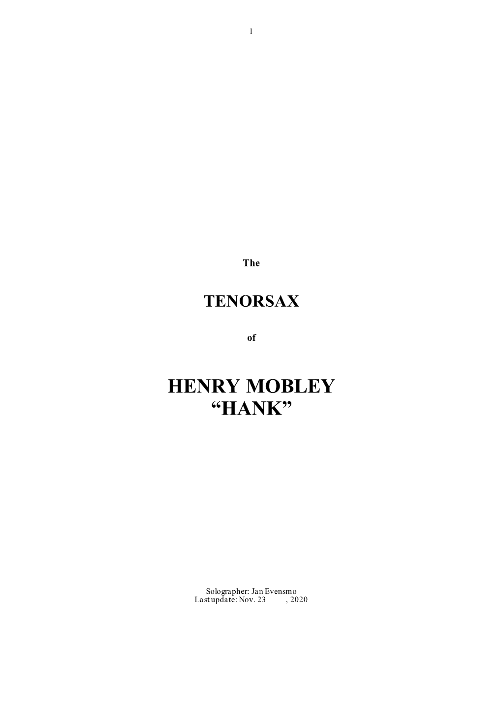 Download the Tenor Saxophone of Hank Mobley