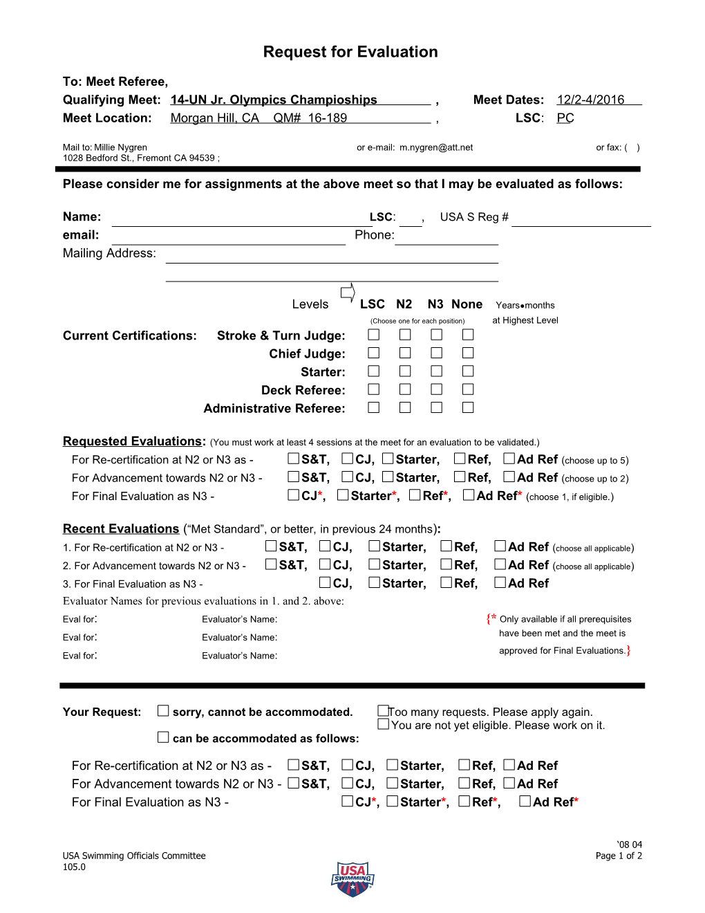 Request for Evaluation s1