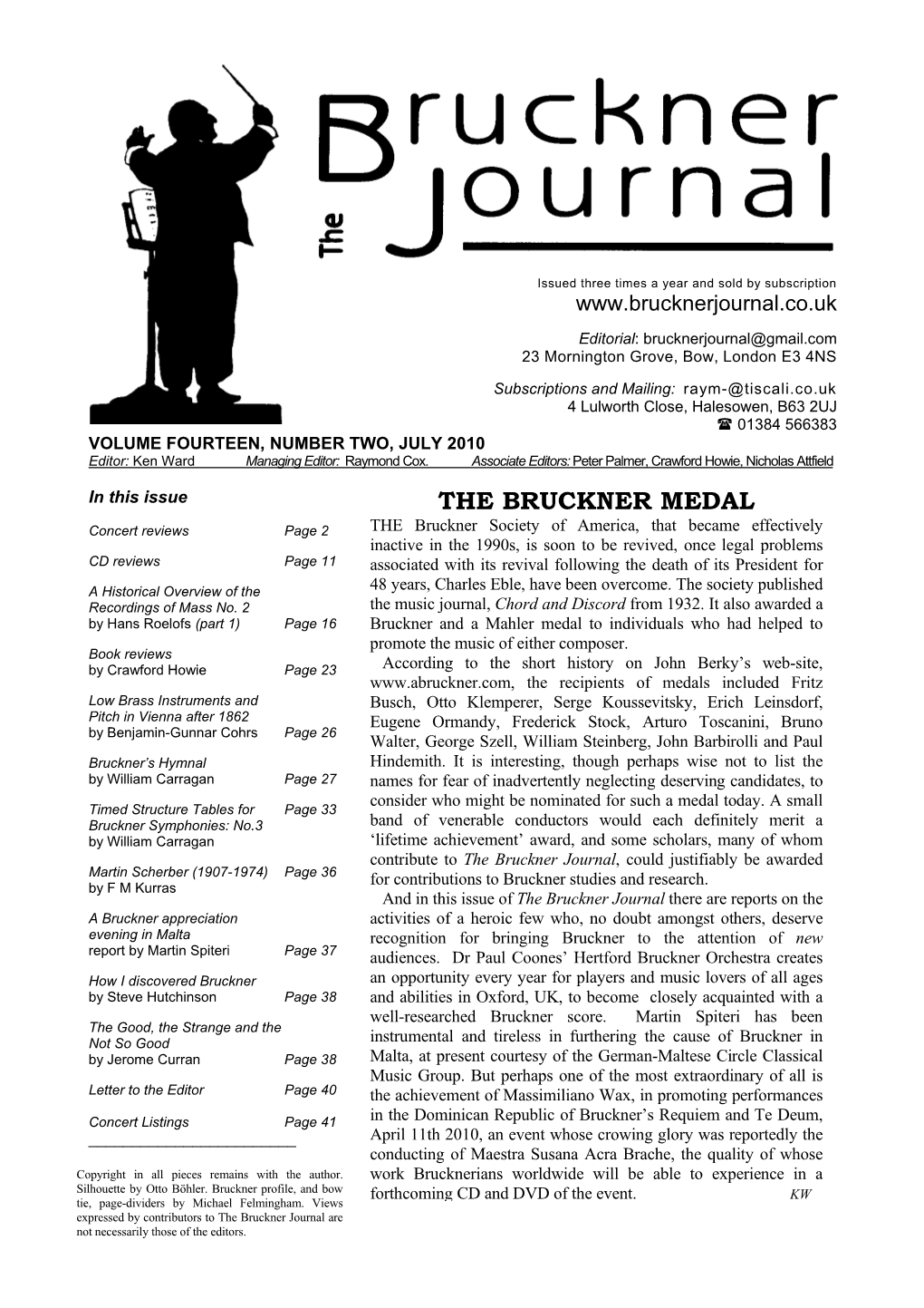 Bruckner Journal Vol 14Ii A4 July 2010