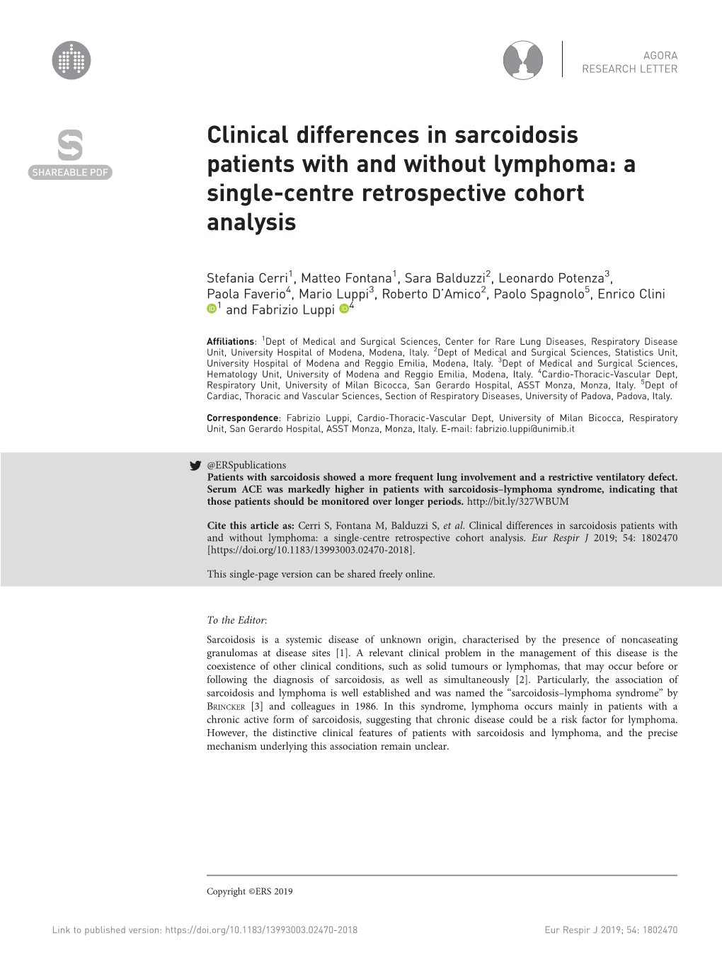 Clinical Differences in Sarcoidosis Patients with and Without Lymphoma: a Single-Centre Retrospective Cohort Analysis