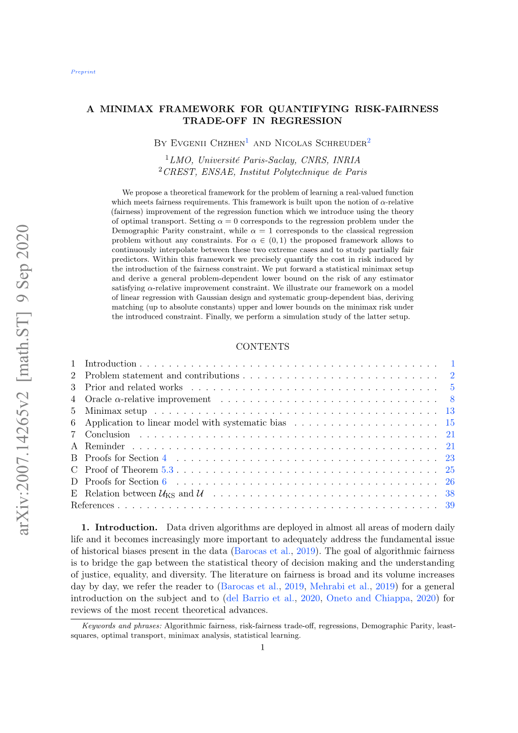 A Minimax Framework for Quantifying Risk-Fairness Trade-Off in Regression