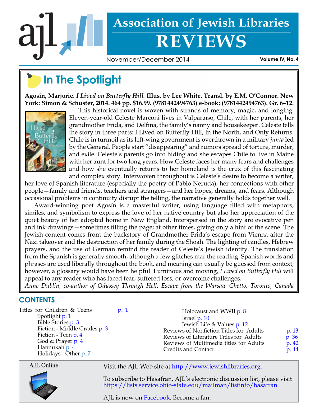 REVIEWS November/December 2014 Volume IV, No