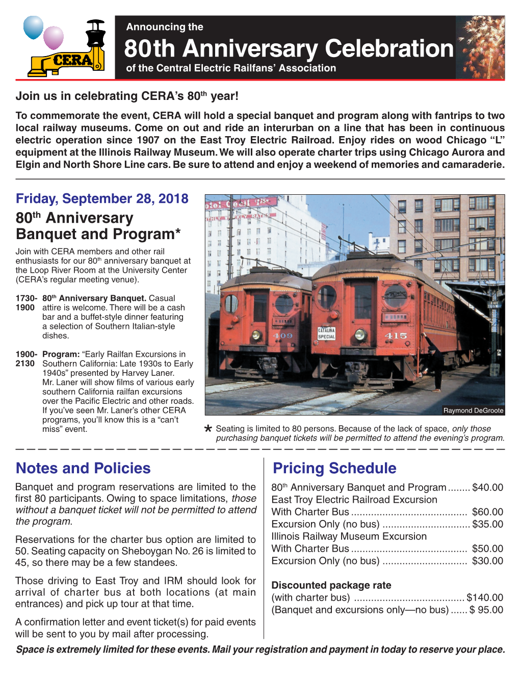 80Th Anniversary Celebration of the Central Electric Railfans’ Association