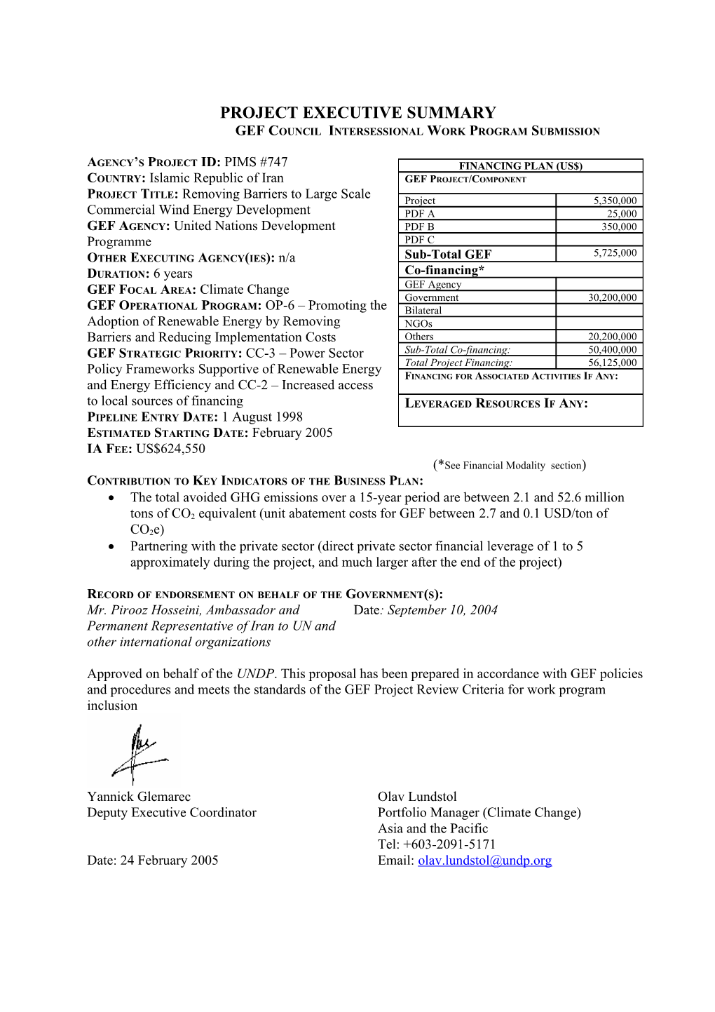 Project Executive Summary