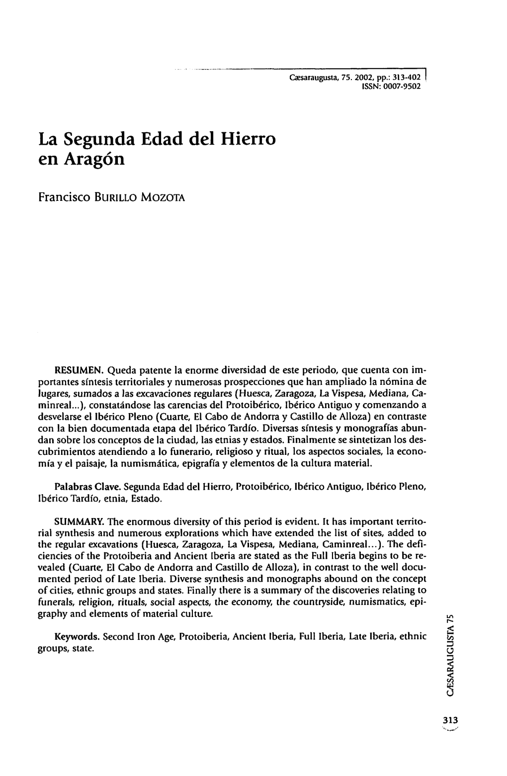 11. La Segunda Edad Del Hierro En Aragón, Por Francisco Burillo Mozota