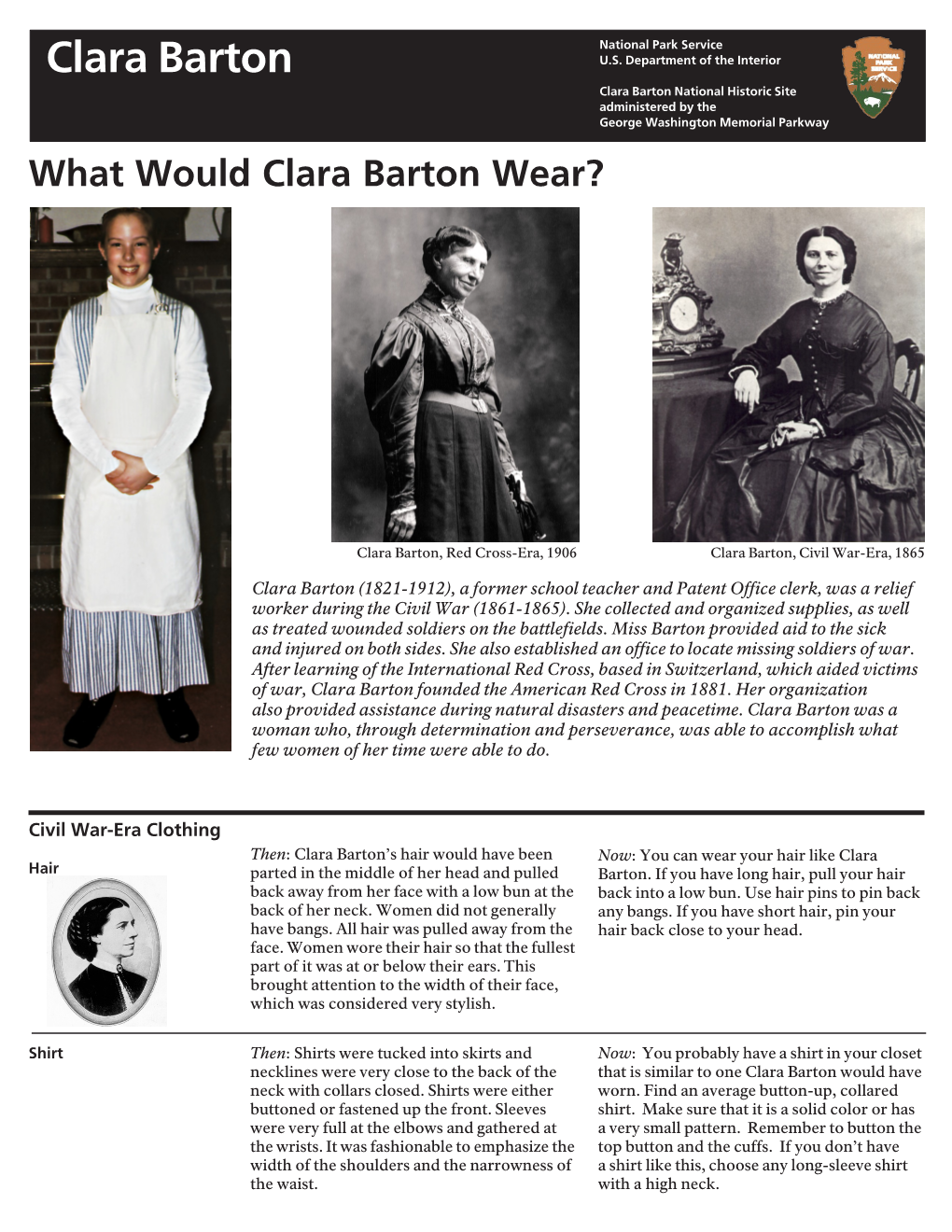 Dress Like Clara Barton Handout