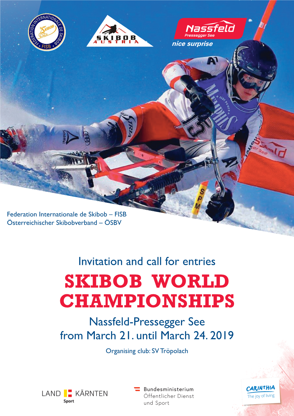 SKIBOB WORLD CHAMPIONSHIPS Nassfeld-Pressegger See from March 21