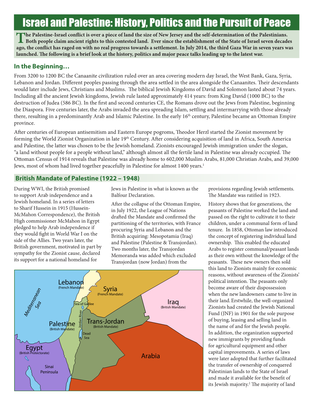 Israel and Palestine: History, Politics and the Pursuit of Peace