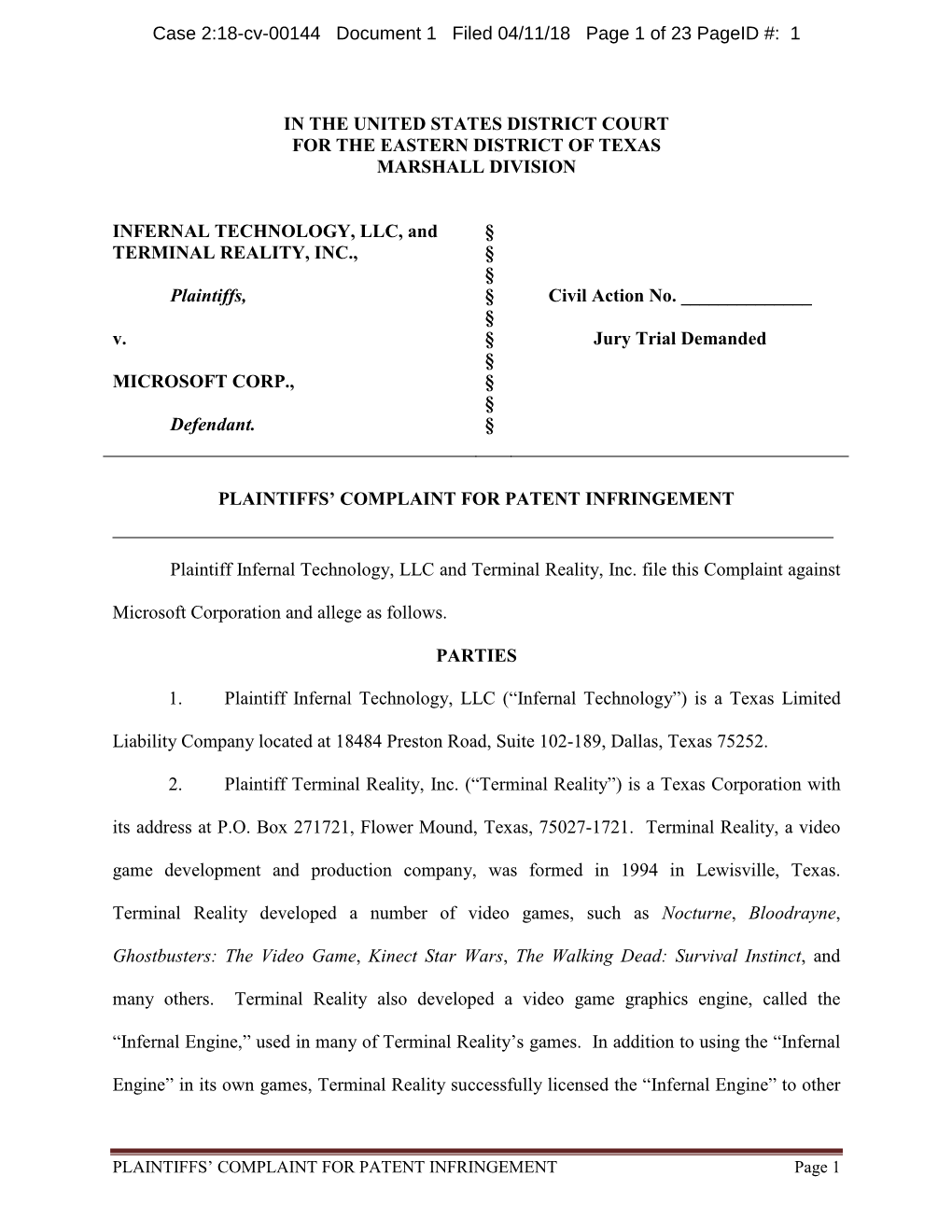 Case 2:18-Cv-00144 Document 1 Filed 04/11/18 Page 1 of 23 Pageid #: 1