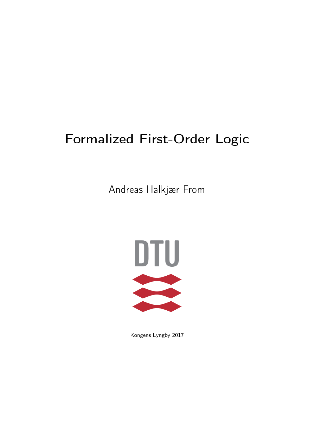 Formalized First-Order Logic