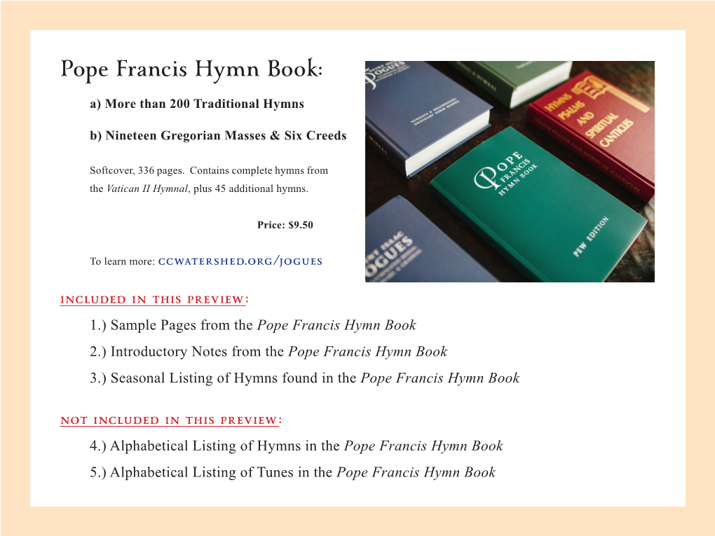 Pope Francis Hymn Book