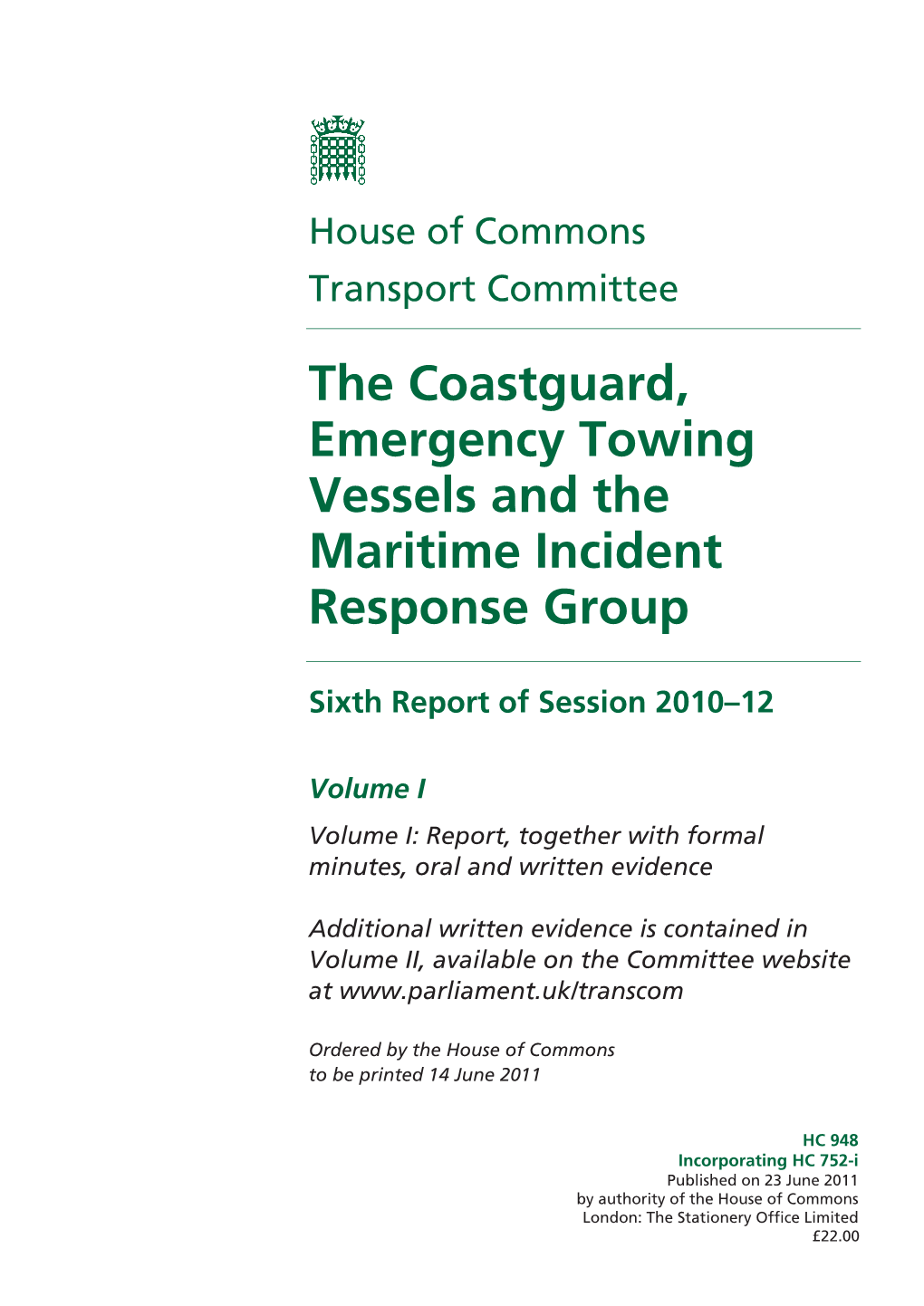 The Coastguard, Emergency Towing Vessels and the Maritime Incident Response Group