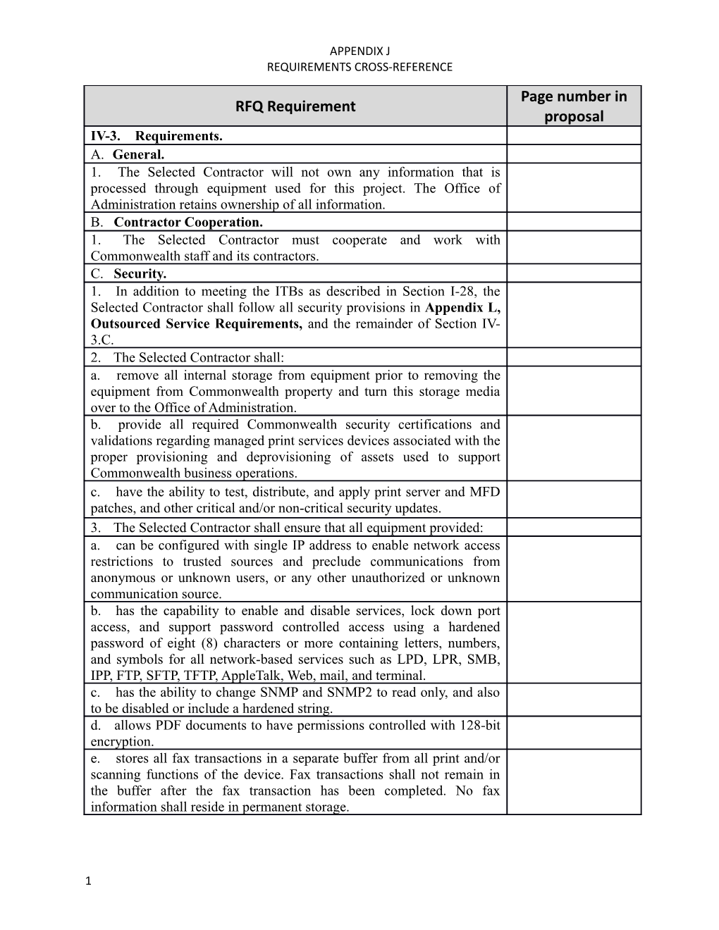 Requirements Cross-Reference