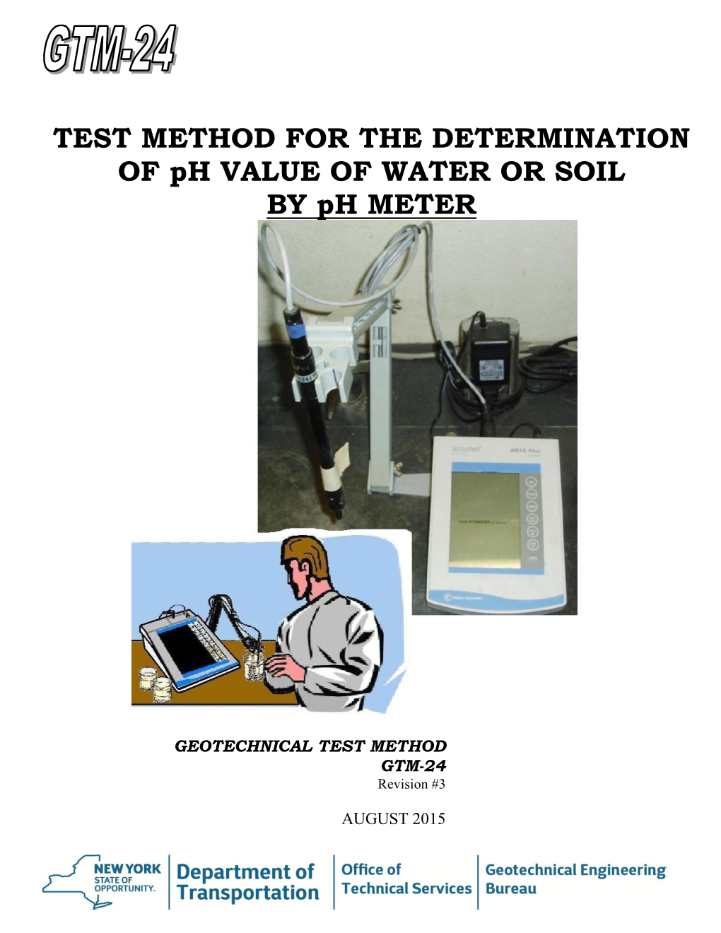 TEST METHOD for the DETERMINATION of Ph VALUE of WATER OR SOIL by Ph METER