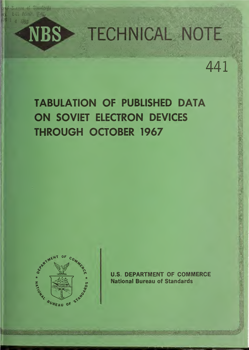 Tabulation of Published Data on Soviet Electron Devices Through October 1967