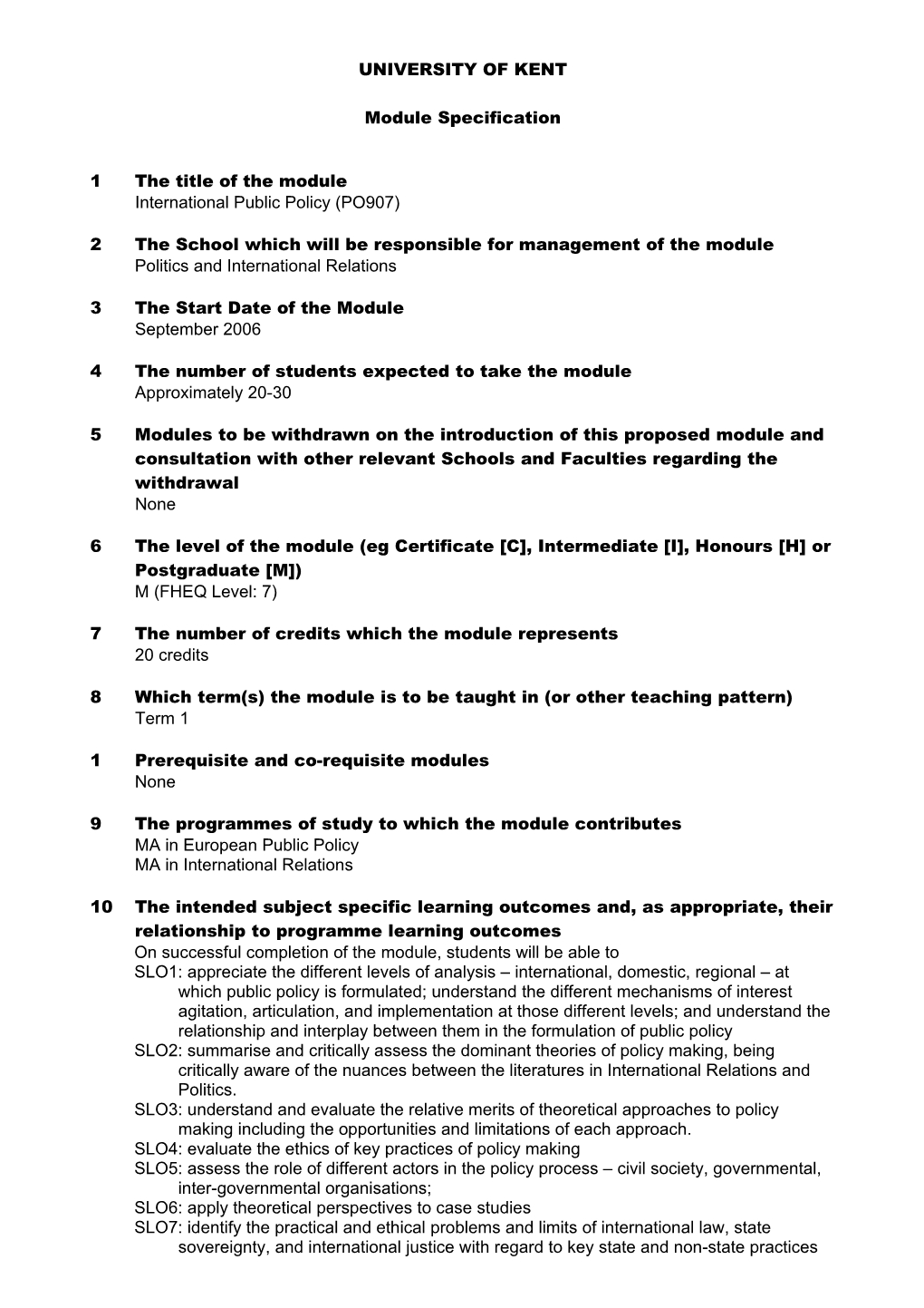 Module Specification Template s3