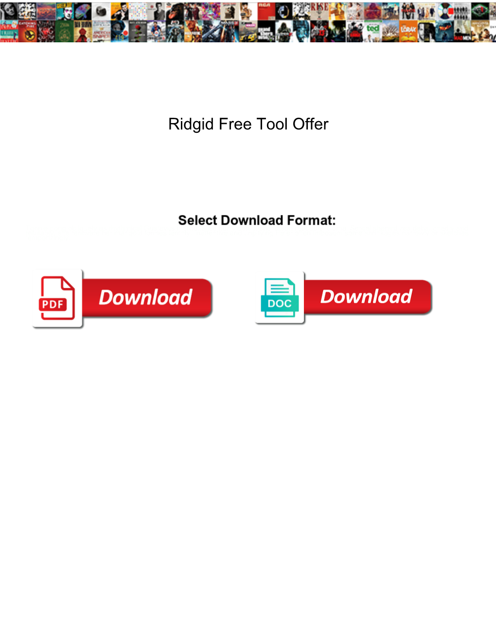 Ridgid Free Tool Offer