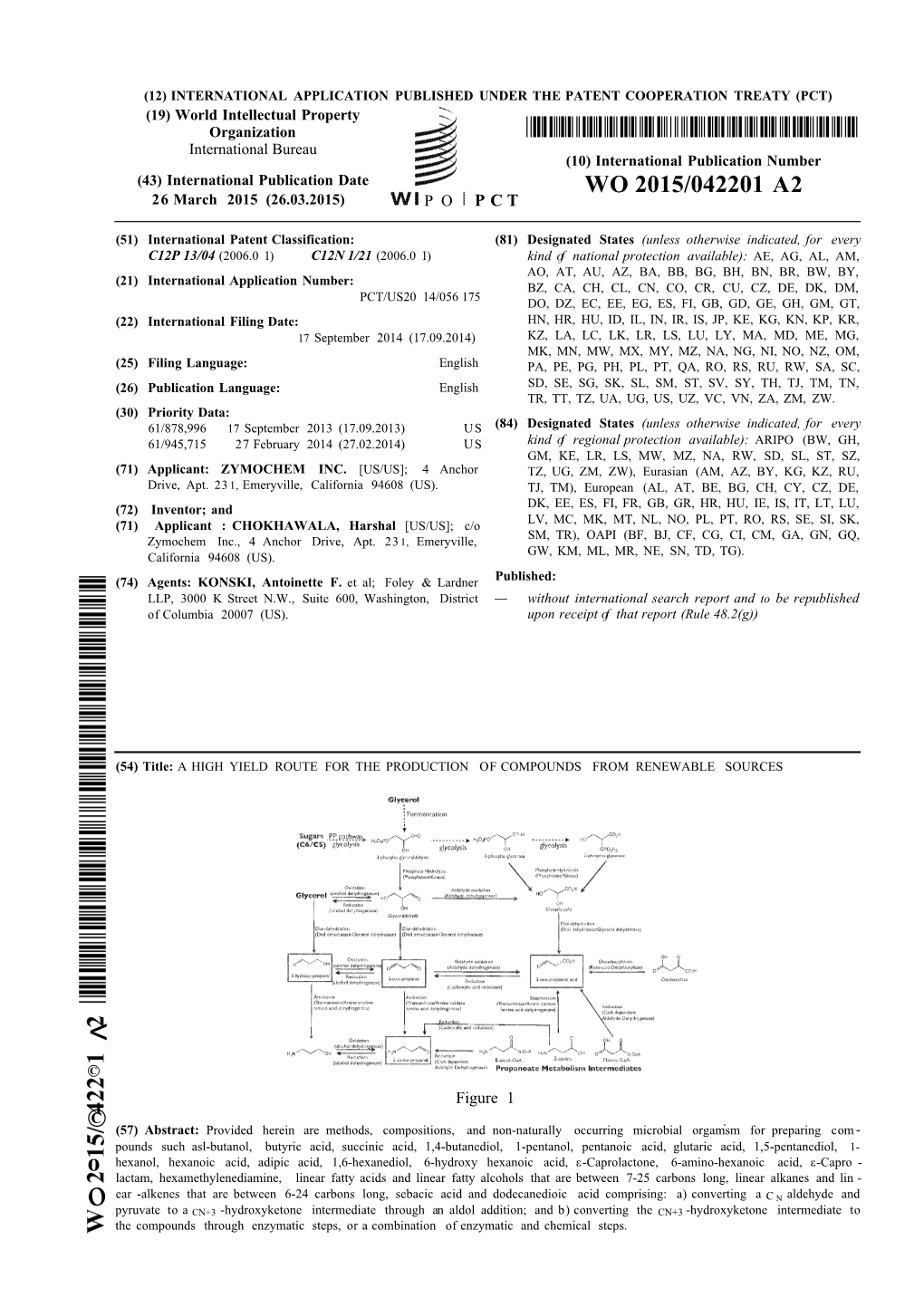 WO 2015/042201 A2 26 March 2015 (26.03.2015) P O P C T