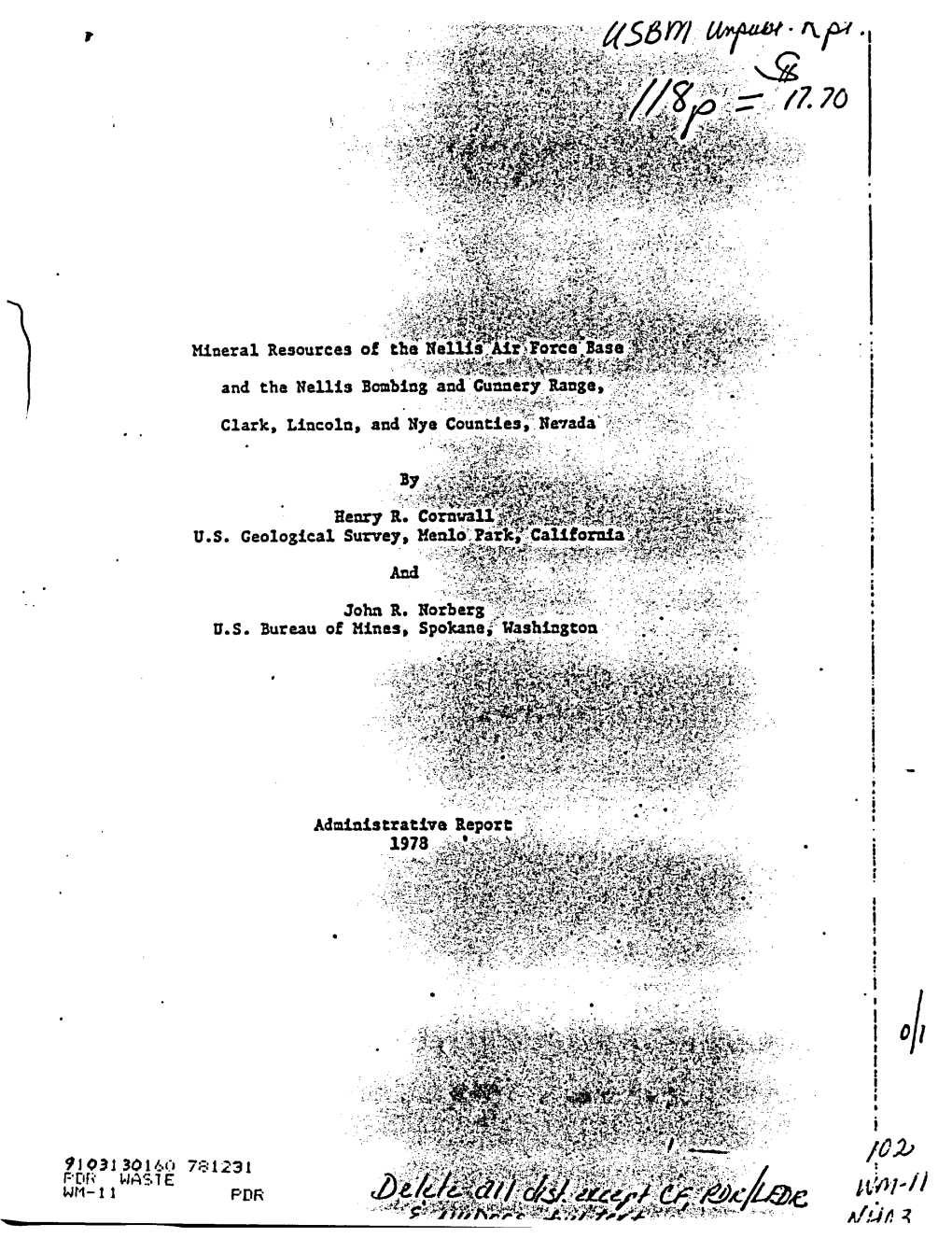 Mineral Resources of the Nellis Air Force Base and the Nellis Bombing