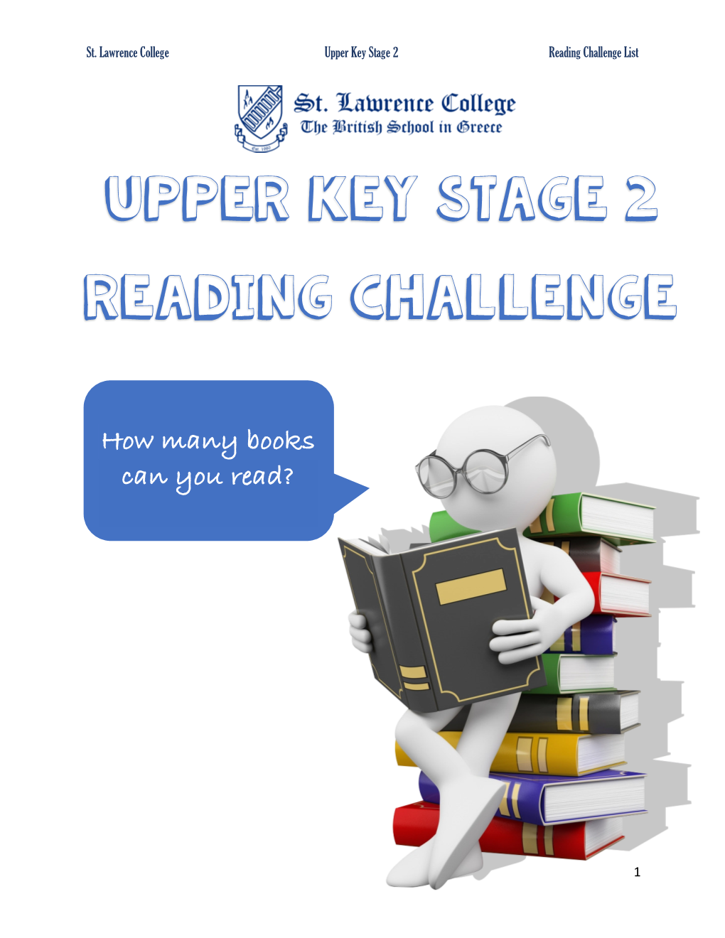 Upper Key Stage 2 Reading Challenge List
